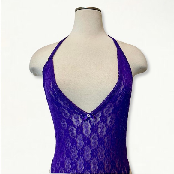 Vintage 1970s Frederick’s of Hollywood Purple Lace Lingerie Bodysuit Size Large - Picture 3 of 14